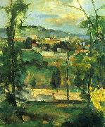 Paul Cezanne Dorf hinter den Baumen, Ile de France oil painting picture wholesale